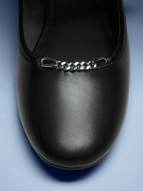 Shila Chain Mary Jane Flats, Black, hi-res
