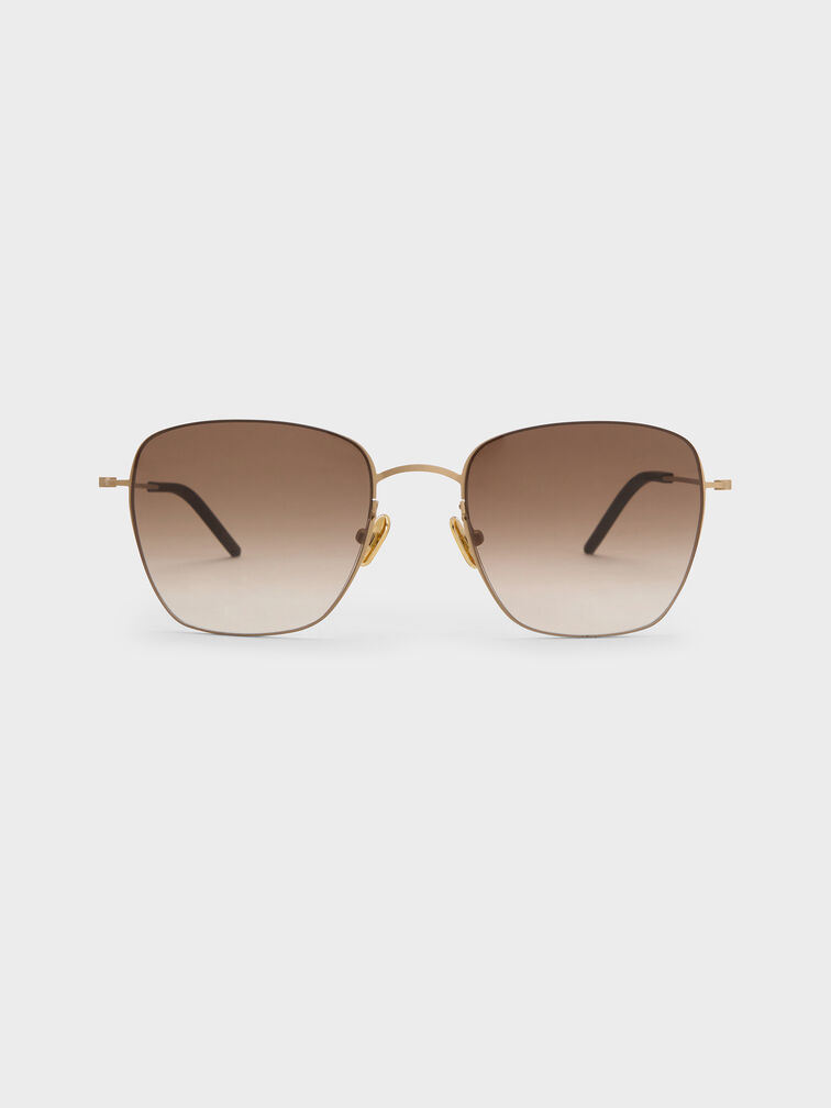 Miranda Square Sunglasses, Light Gold, hi-res