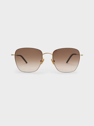 Miranda Square Sunglasses, Light Gold, hi-res