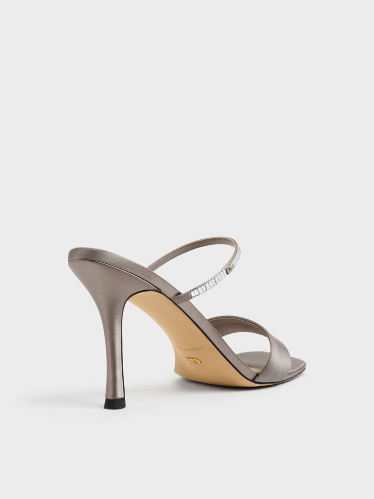 Gem Heeled Mules, Pewter, hi-res