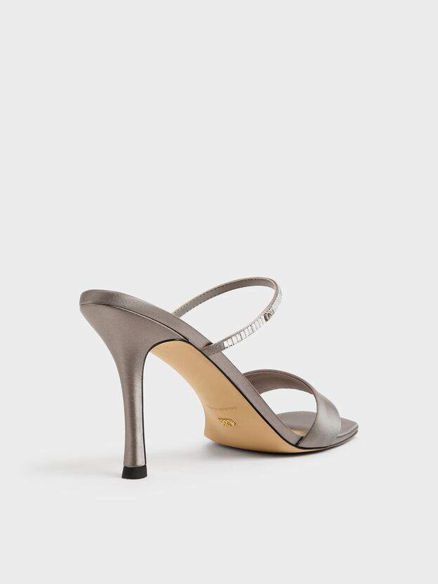 Gem Heeled Mules, Pewter, hi-res