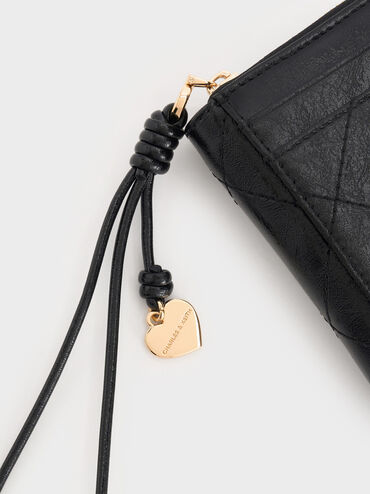 Apfra Quilted Wristlet, Black, hi-res