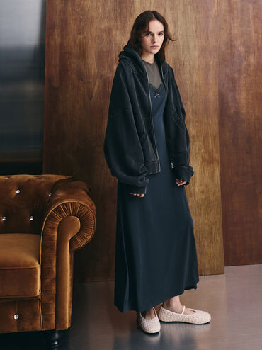 Crochet Mary Jane Flats, Chalk, hi-res