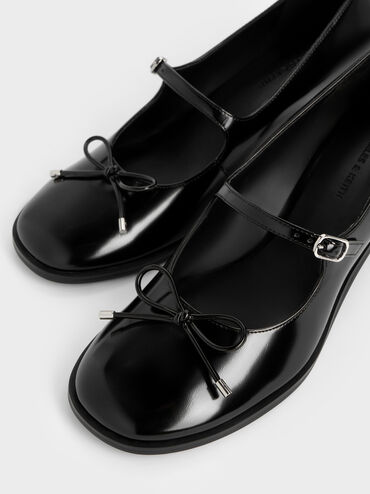 Wendy Bow Kitten-Heel Mary Jane Pumps, Black Box, hi-res