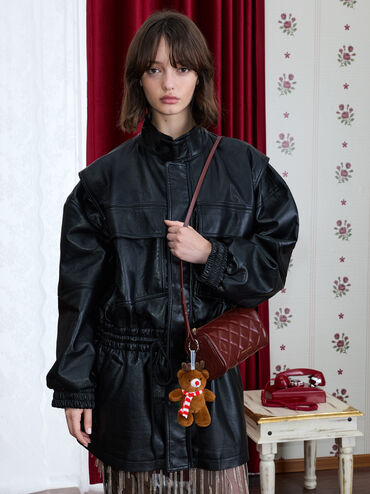 Janie Quilted Shoulder Bag, Burgundy, hi-res