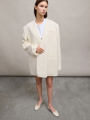 Glennis Bow Ballet Flats, Chalk, hi-res