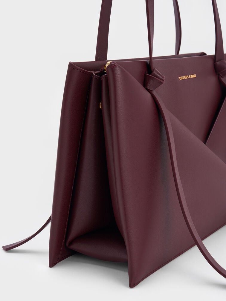 Midori Geometric Tote Bag, Wineberry Red, hi-res