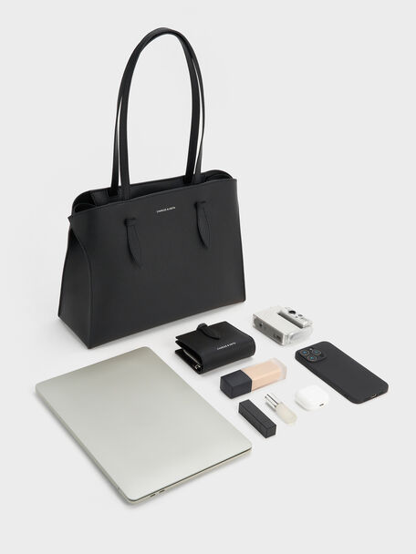 Allyn Elongated-Handle Tote Bag, Noir, hi-res