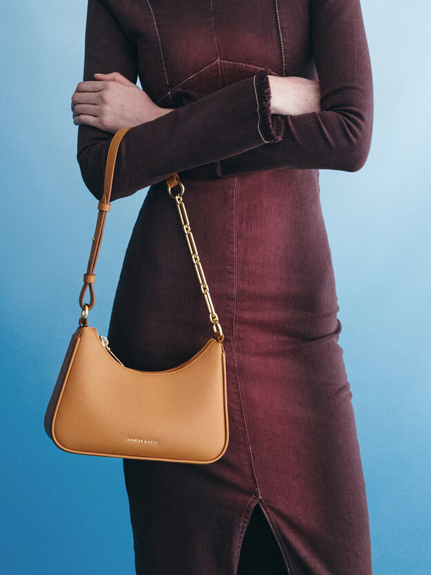 Lane Chain-Strap Shoulder Bag, Russet Brown, hi-res