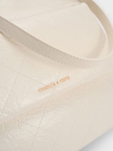 Duo Quilted Braided-Strap Drawstring Two-Way Backpack, Cream, hi-res