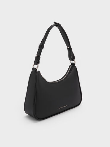 Lane Chain-Link Shoulder Bag, Noir, hi-res