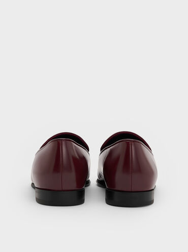 Leslie Metallic-Accent Loafers, Burgundy, hi-res