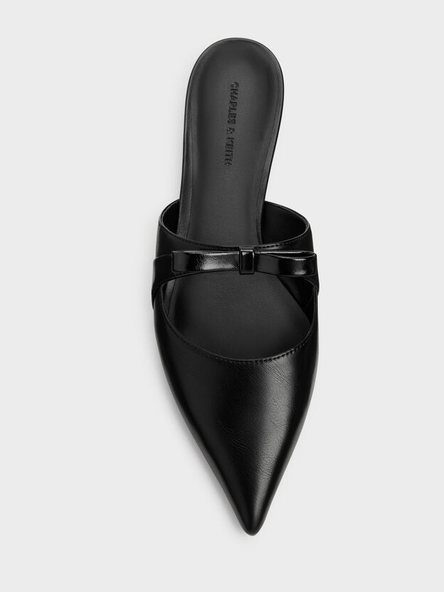 Kaleen Pointed Mules, Black, hi-res