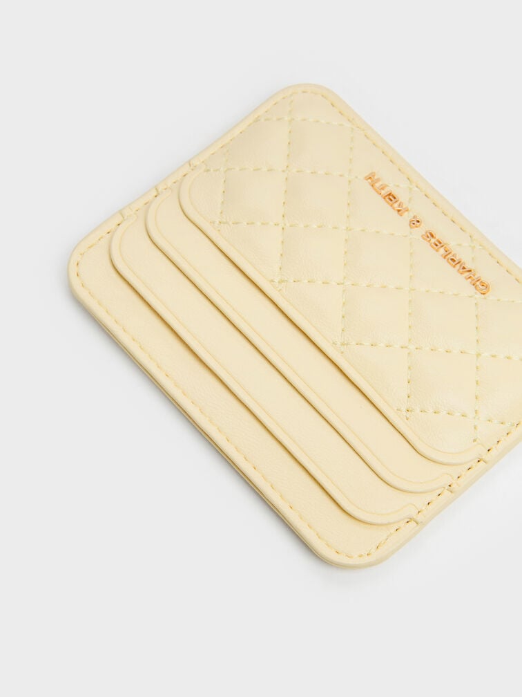 Cleo Quilted Card Holder, Butter Yellow, hi-res