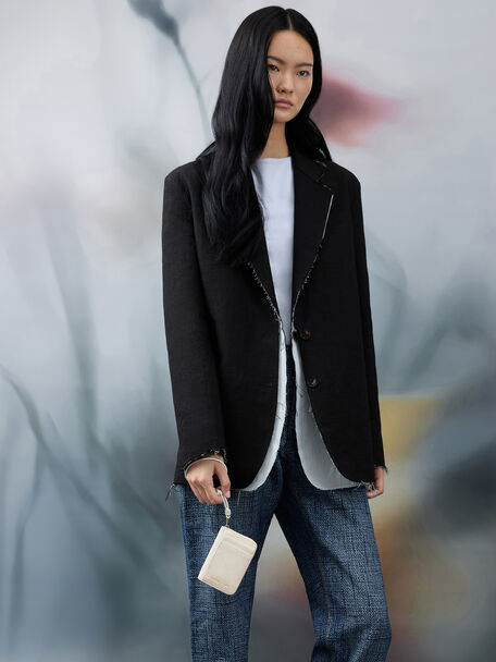 Apfra Quilted Wristlet, Cream, hi-res