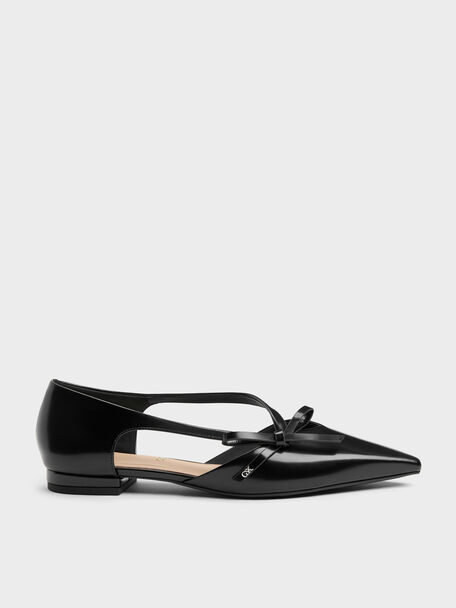 Anastasia Leather D'Orsay Flats, Black Box, hi-res