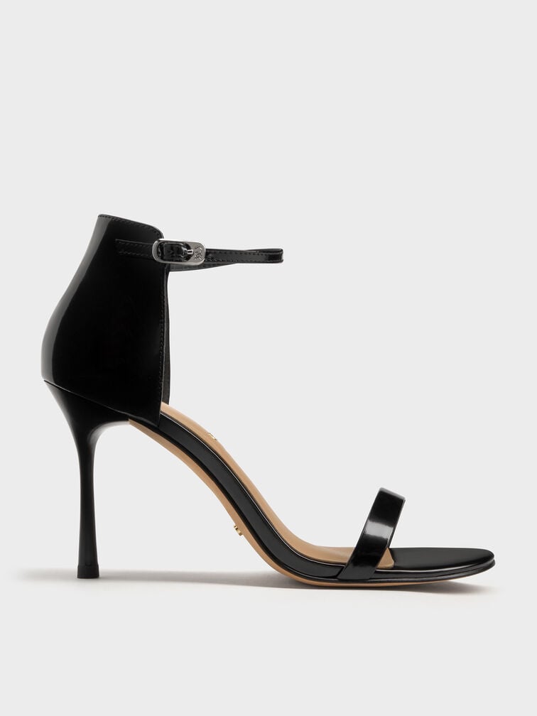 Kyra Leather Stiletto Sandals, Black Box, hi-res
