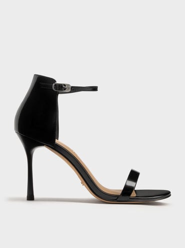 Kyra Leather Stiletto Sandals, Black Box, hi-res