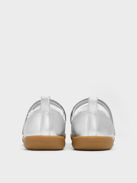 Louise Lace-Trim Mary Jane Sneakers, Silver, hi-res