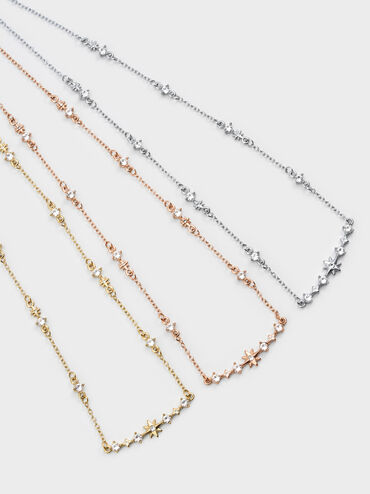 Everest Crystal Star Necklace, Gold, hi-res