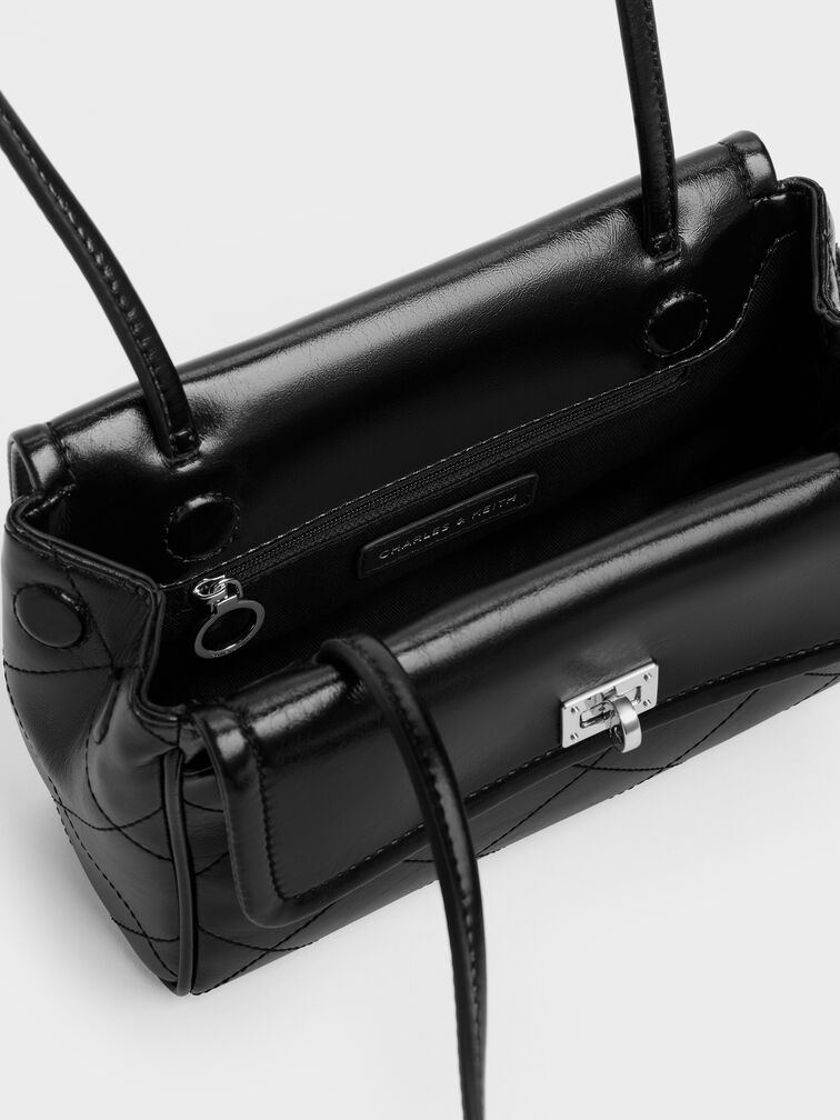 Apfra Quilted Tote Bag, Noir, hi-res