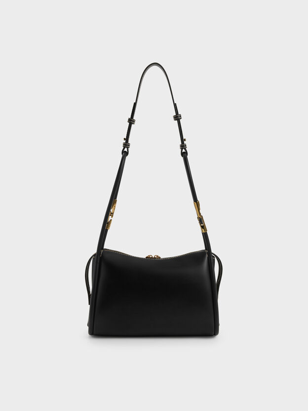 Lyla Tubular Slouchy Shoulder Bag, Black, hi-res