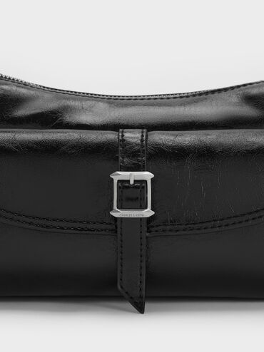 Bryna Belted Shoulder Bag, Noir, hi-res