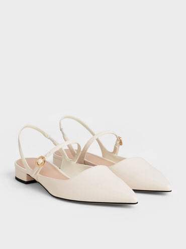 Roxane Slingback Mary Jane Flats, Chalk, hi-res