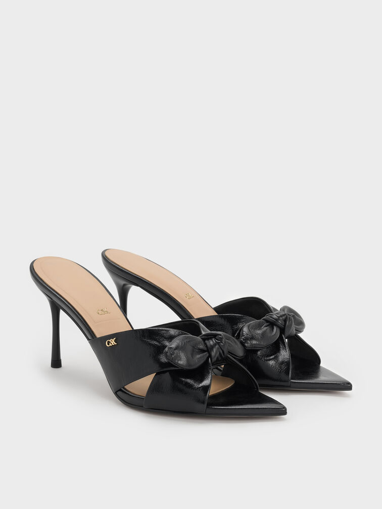 Jayce Leather Stiletto Mules, Black, hi-res