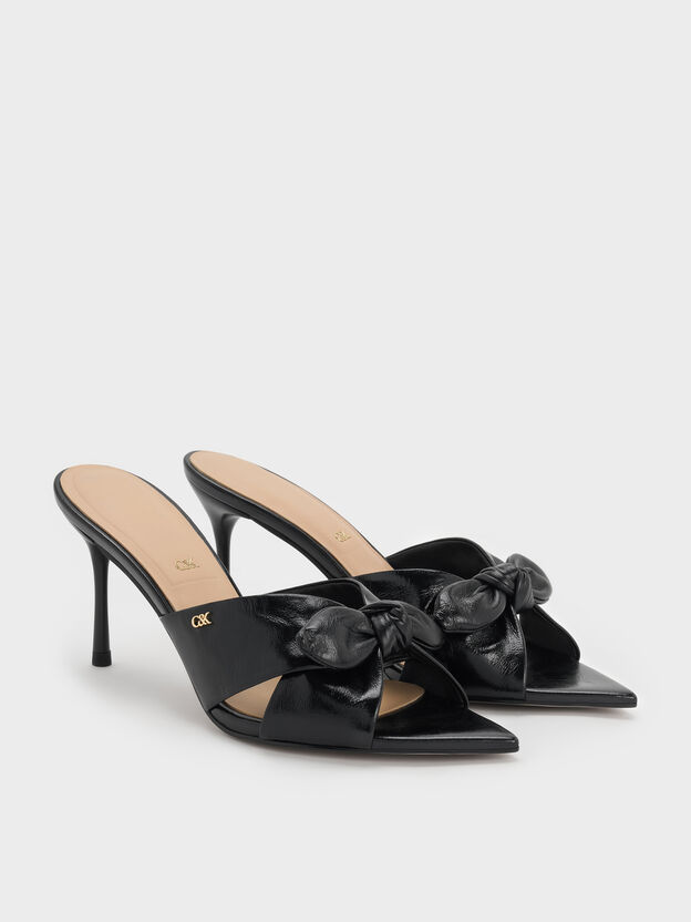 Jayce Leather Stiletto Mules, Black, hi-res