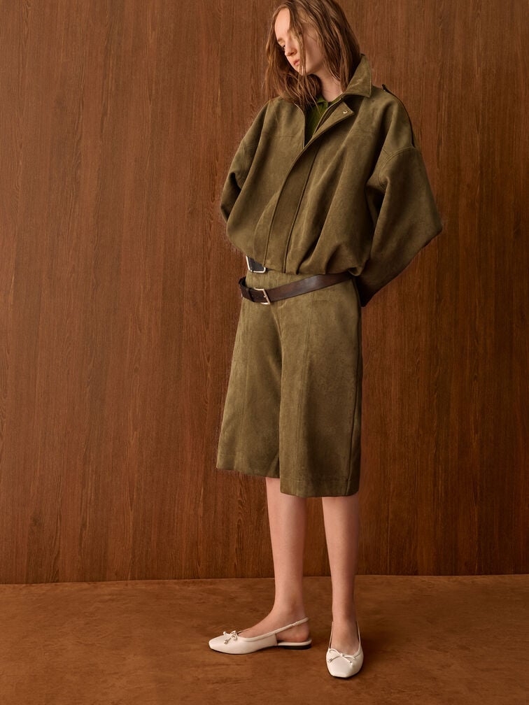 Barbara Pearl-Bow Slingback Flats, Chalk, hi-res