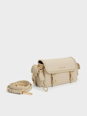 Levy Nylon Buckled Crossbody Bag, Dusted Oat, hi-res