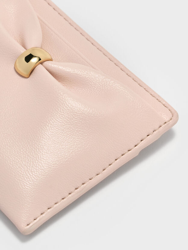 Halsey Ruched Card Holder, Soft Pink, hi-res