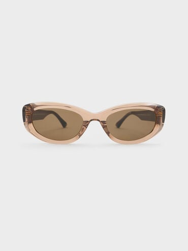 Birdie Recycled Acetate Sunglasses, Chestnut Brown, hi-res