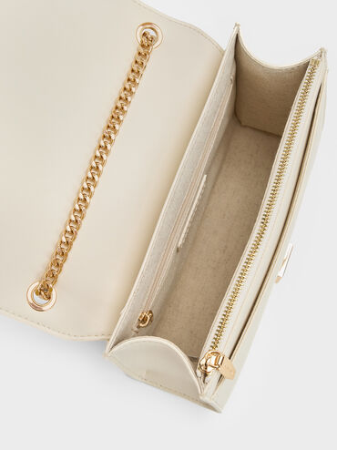 Shalia Chain-Strap Shoulder Bag, Cream, hi-res