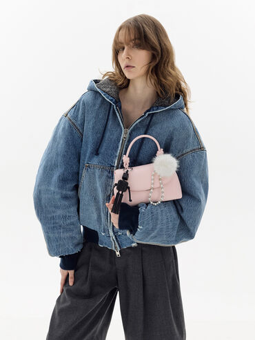 Ivette Woven Robot Bag Charm, Noir, hi-res