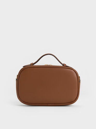 Azure Woven Crossbody Bag, Chocolate, hi-res