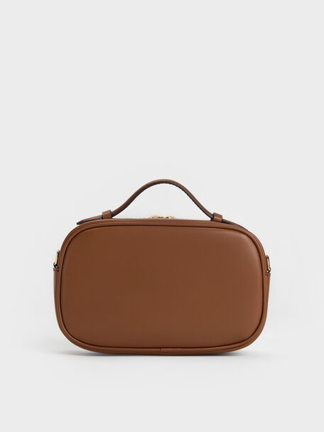 Azure Woven Crossbody Bag, Chocolate, hi-res