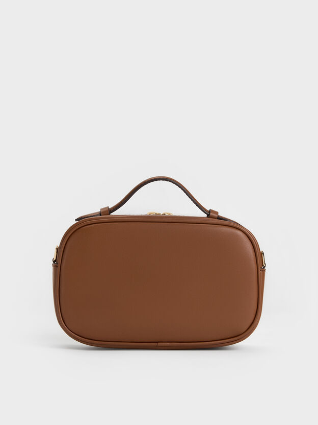 Azure Woven Crossbody Bag, Chocolate, hi-res