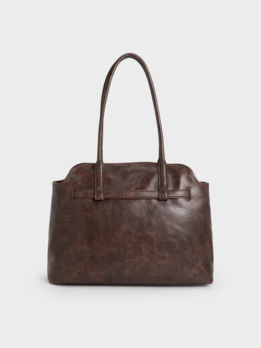 Victoria Belted Trapeze Tote Bag, Distressed Coffee, hi-res