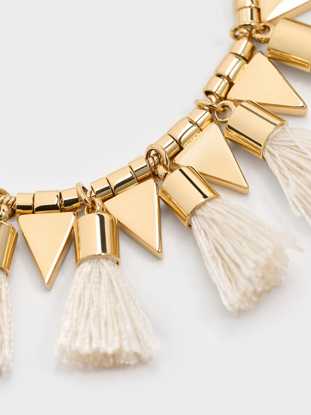 Orelia Tassel Bracelet, Cream, hi-res