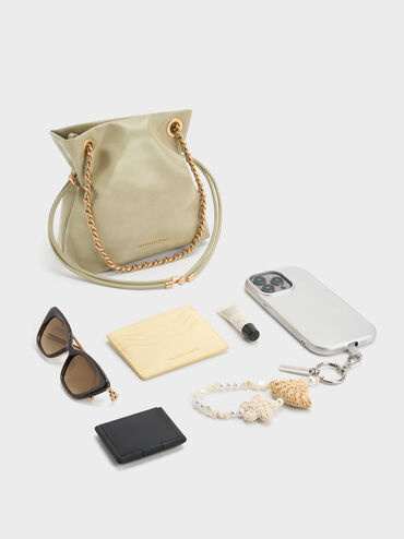 Arya Braided-Chain Crossbody Bag, Pale Olive, hi-res