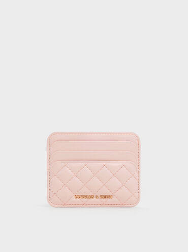 Cleo Quilted Card Holder, Soft Pink, hi-res