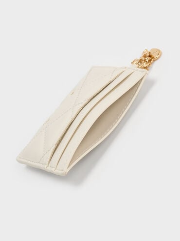 Arrietty Quilted Card Holder, Cream, hi-res