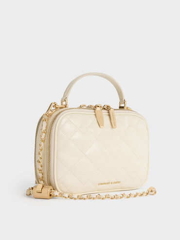 Duo Quilted Vanity Bag, Cream, hi-res