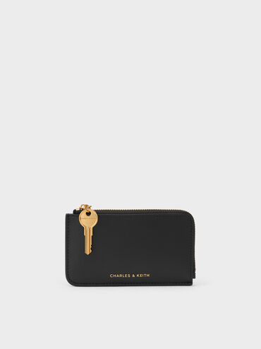Lane Key Zip-Around Wallet, Black, hi-res