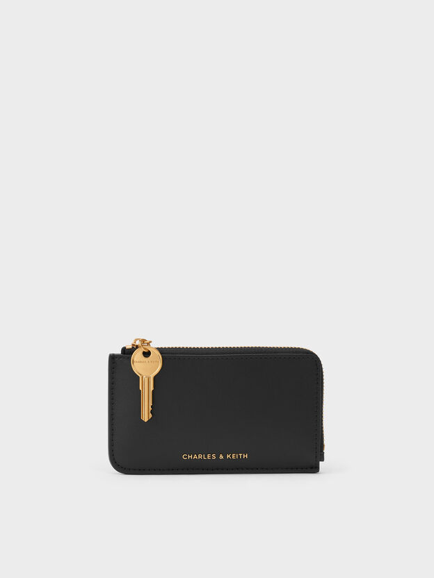 Lane Key Zip-Around Wallet, Black, hi-res