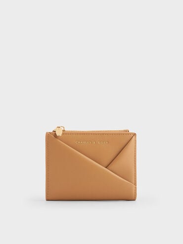 Midori Geometric Top-Zip Wallet, Camel, hi-res
