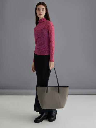 Sianna Metallic Reversible Tote Bag, Pewter, hi-res