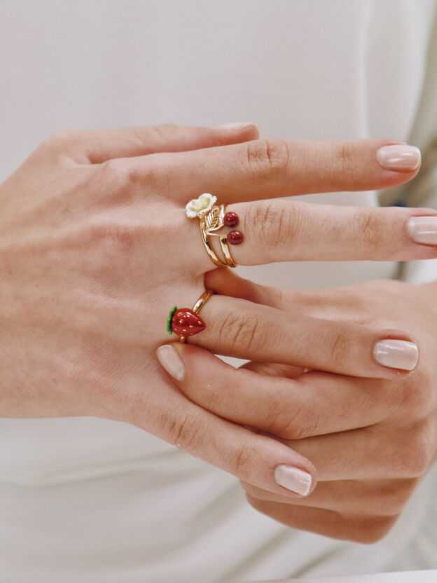 Francie Flower Ring, Gold, hi-res